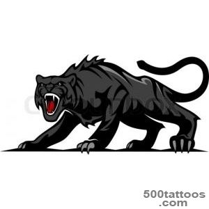 Danger black panther or puma for mascot and tattoo design  Vector _50