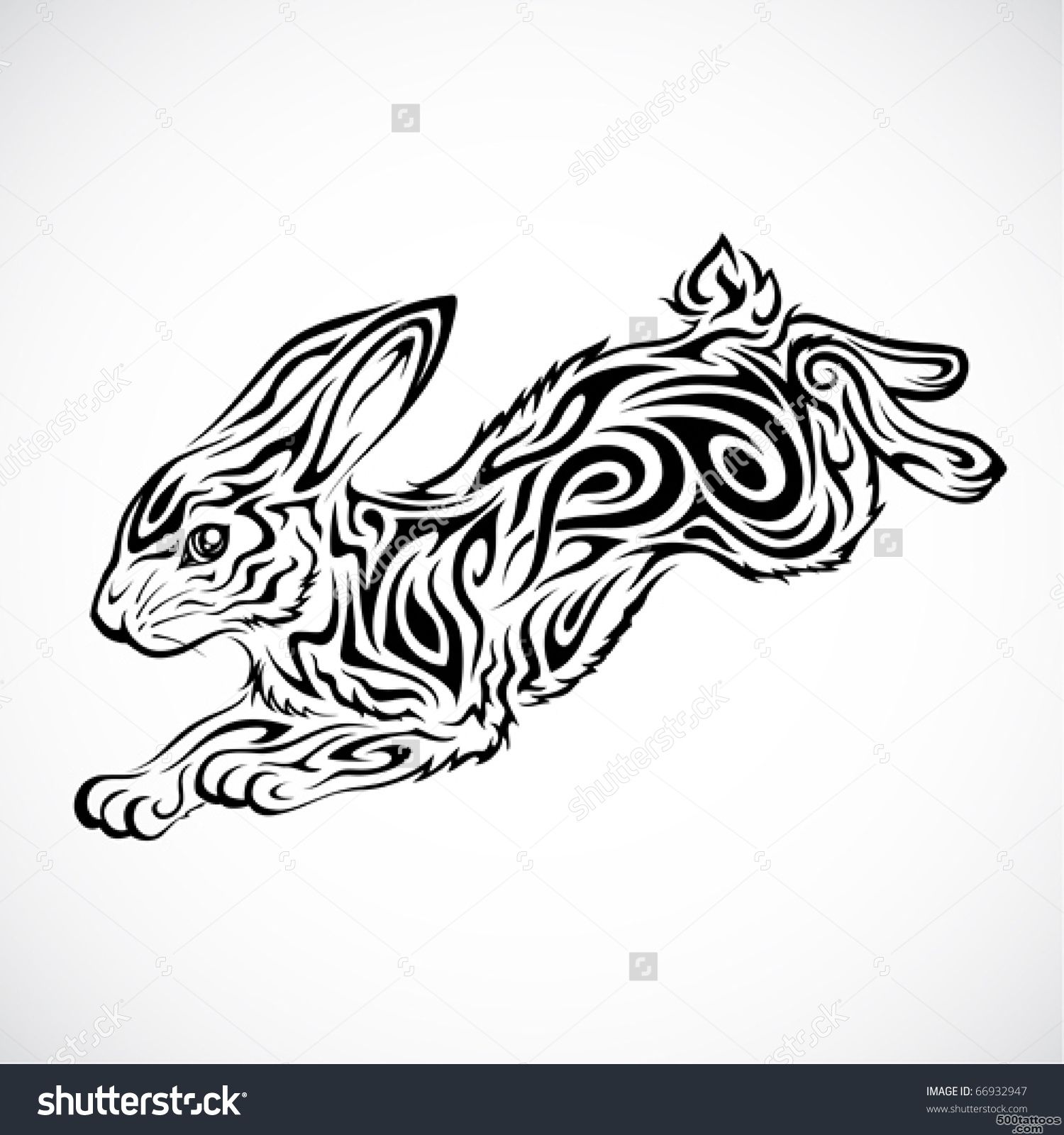 Tribal Rabbit Tattoo Stock Vector Illustration 66932947  Shutterstock_9