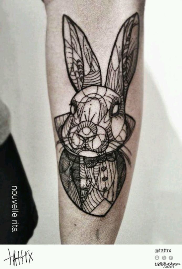 White rabbit tattoo by Marissa  We Heart It_19