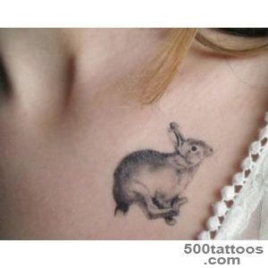 Grey Ink Rabbit Tattoo Design By Rosie Meade Kemp_48