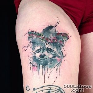 16+ Amazing Raccoon Tattoos_19
