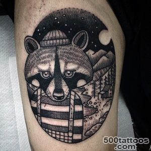 80 Raccoon Tattoo Designs For Men   Critter Ink Ideas_10