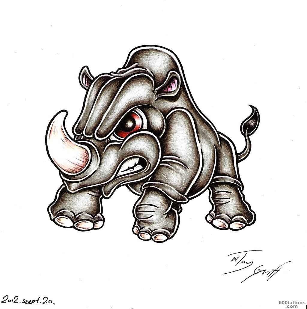 Top Cartoon Rhino Wallmonkeys Images for Pinterest Tattoos_42