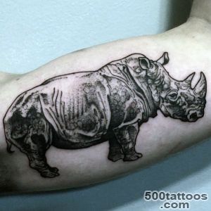 90 Rhino Tattoo Designs For Men   Cool Rhinoceros Ink Ideas_2