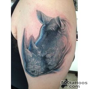 Awesome realistic rhino tattoo on hand   Tattooimagesbiz_7