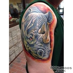 Geometric black ink rhino tattoo   Tattooimagesbiz_40