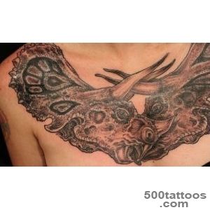 Grey Ink Rhino Tattoo On Chest  Tattooshuntcom_50
