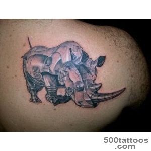 Pin Red Outline Rhino Tattoo On Man Stomach on Pinterest_13