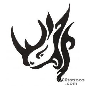 Simple Black Rhino Tattoo On Forearm_30