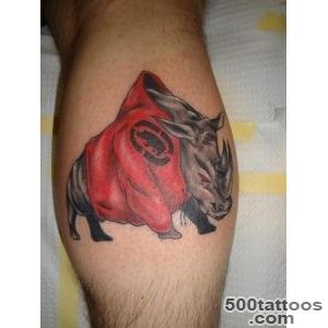 Wild rhino tattoo running in fire   Tattooimagesbiz_10