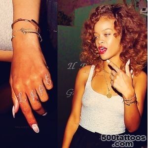 Rihanna#39s Infamous Thug Life Knuckles Tattoo  PopStarTats_37