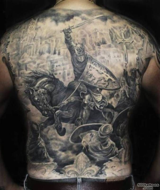Roman battle tatoo on the back of a _37