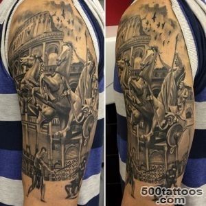 50 Gladiator Tattoo Ideas For Men   Amphitheaters And Armor_2