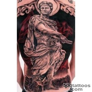Roman style full #back #tattoo I love the dark red used in the _24