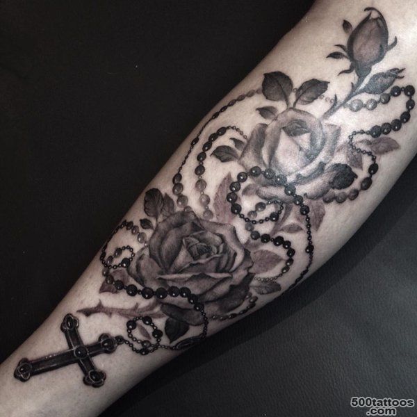 Kat Von D on Twitter roses+rosary tattoo I did tonite. httpt ..._42