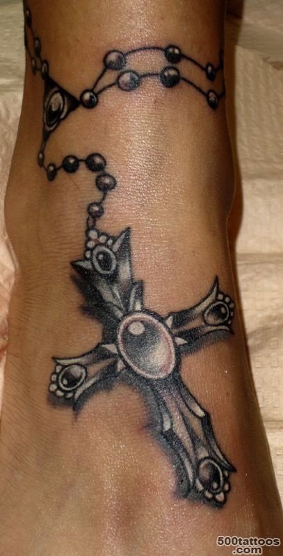 Lovely Ankle Rosary Tattoo Design  Fresh 2016 Tattoos Ideas_41