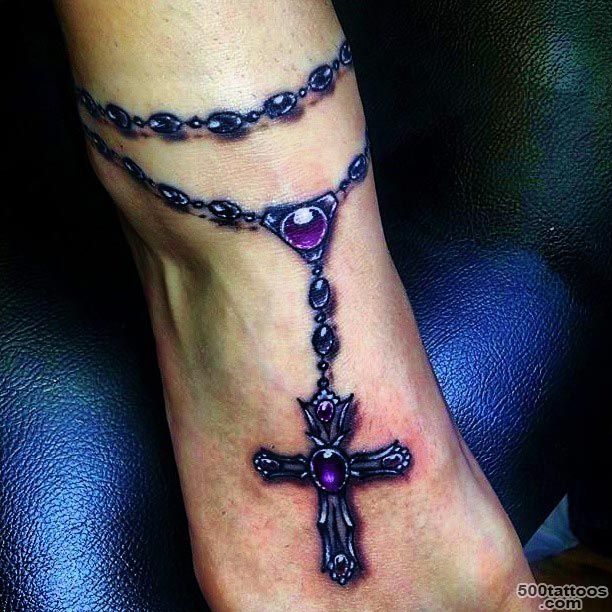Rosary Cross Ankle Tattoo Purplelt3  Ink  Pinterest  Cross Ankle ..._25