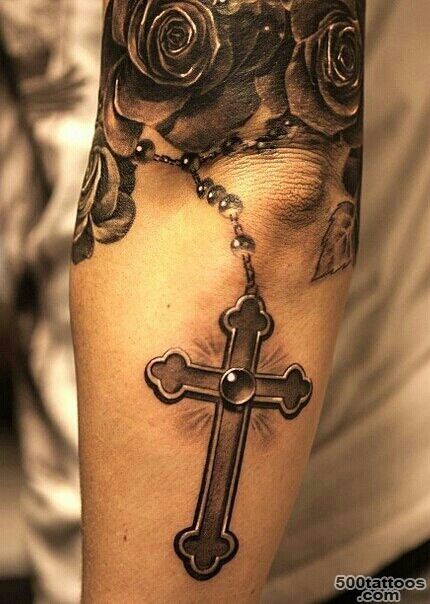 Roses with cross rosary tattoo  Tats  Pinterest  Rosary Tattoos ..._18