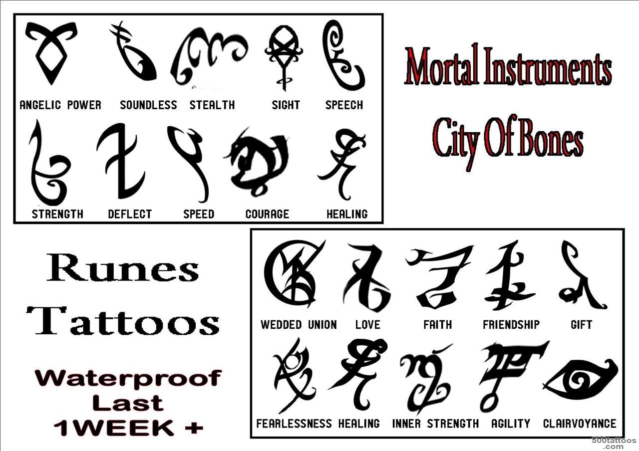 Runes Mortal Instruments Temporary Tattoos X 10 Waterproof Tribal ..._45