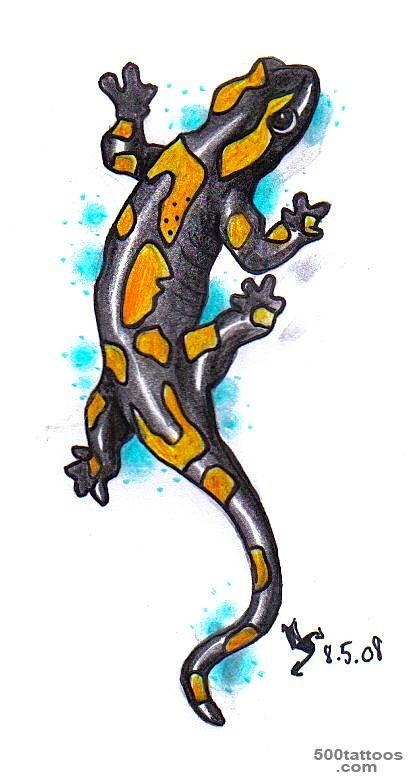 Orange Salamander Tattoo On Upper Back By IdentityTBD_15