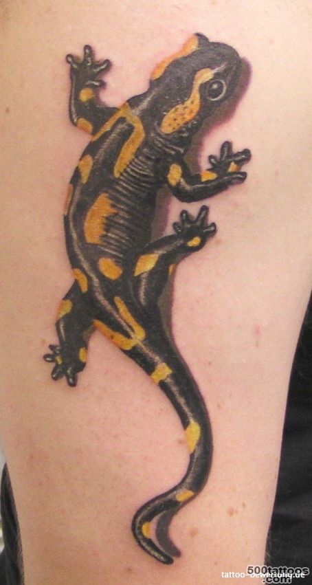 Realistic Salamander Tattoo On Half Sleeve_6