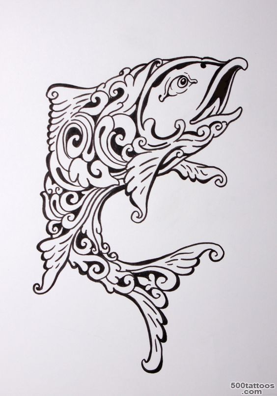 Salmon Tattoo Idea 1  ink.inspire  Pinterest  Salmon Tattoo ..._2