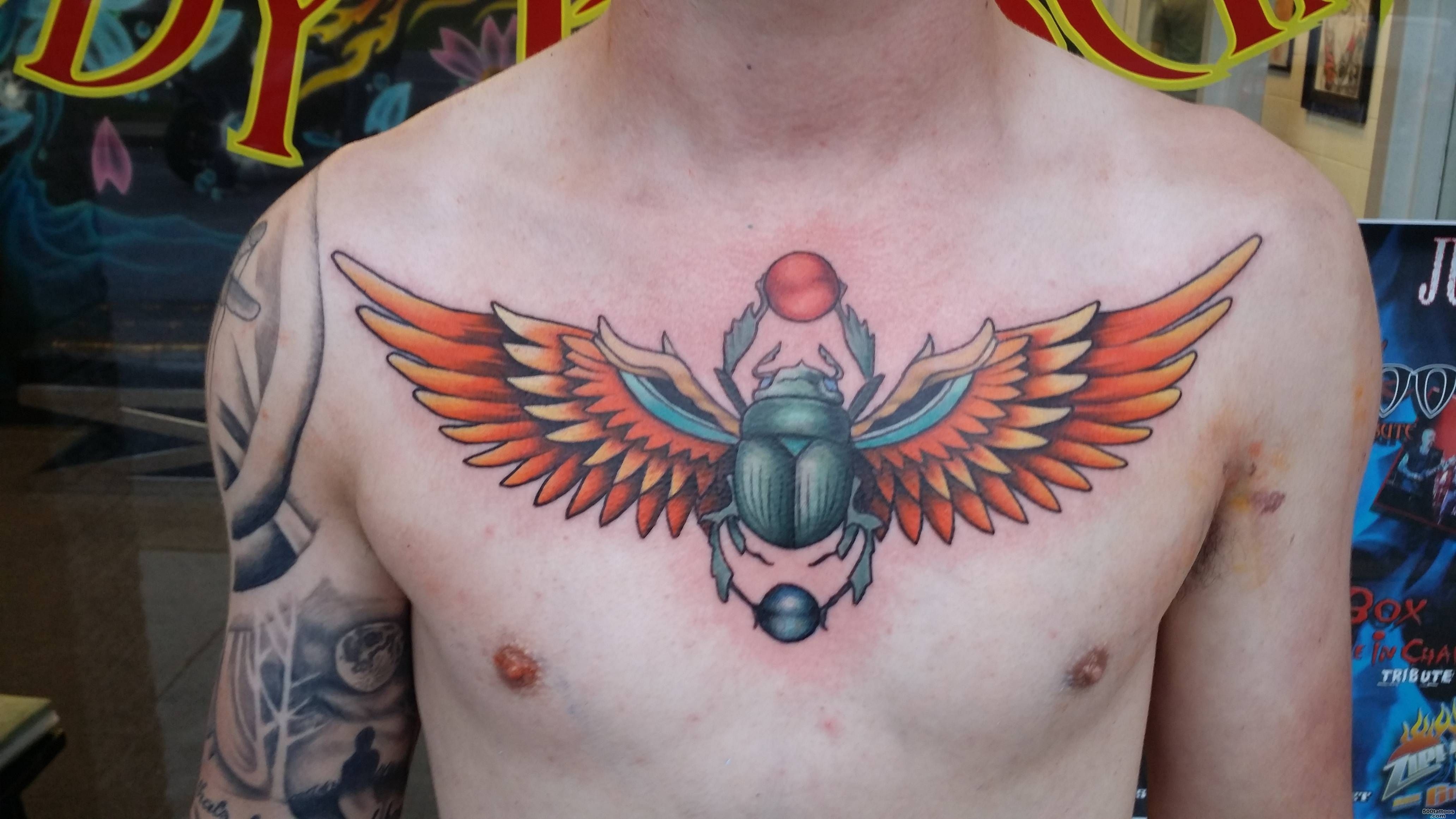 Winged Scarab chest piece by Lindsay Wilson @ Drop Of Ink Tattoo ..._10