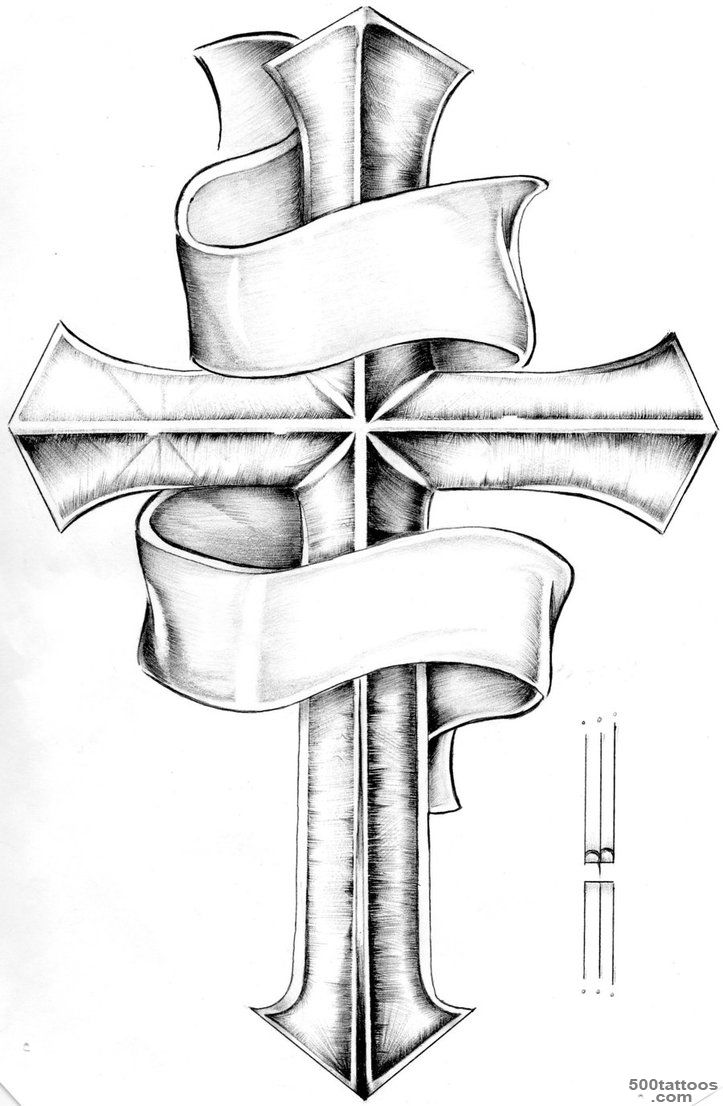 Cross with scroll tattoo  Tattoo Collection_42