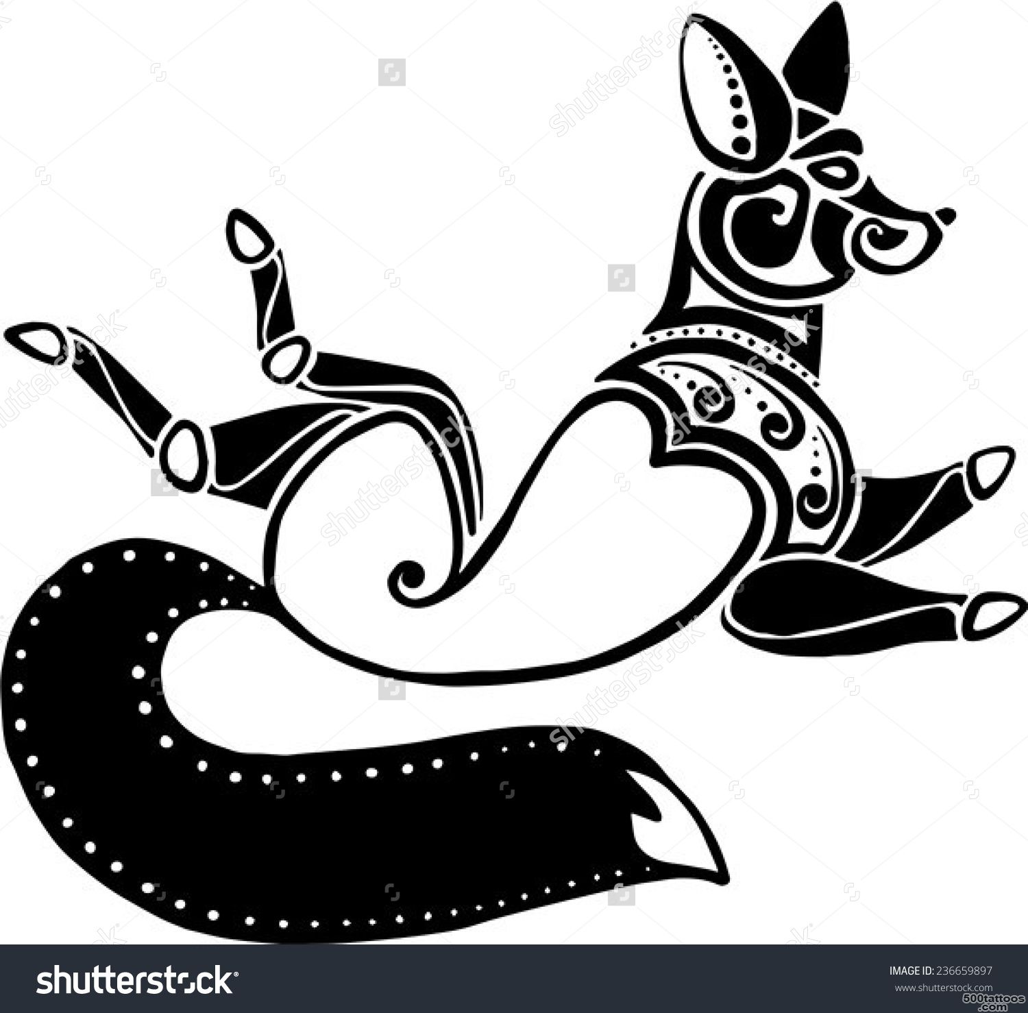 Running Twisted A Fox In Style Of Scythian Tattoos Stock Vector ..._24