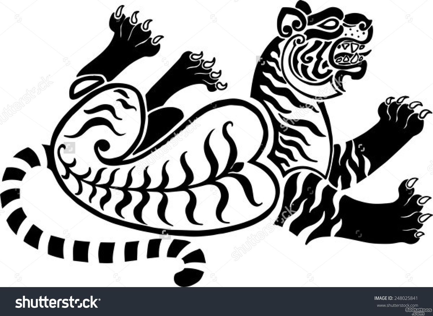 Running Twisted A Tiger In Scythian Tattoo#39S Style Stock Vector ..._28