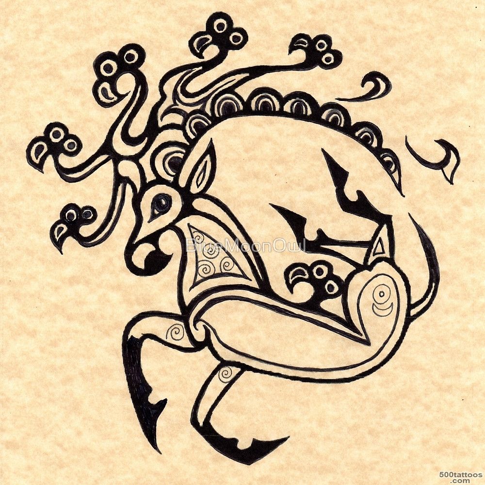 Scythian Deer Tattoo Ink Drawing inspired by The Ice Princess by ..._42