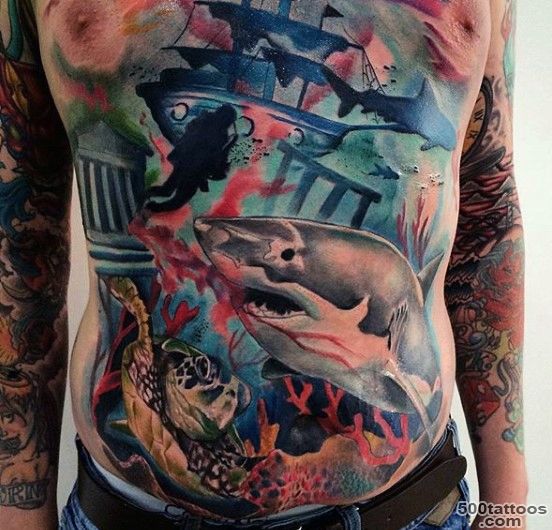 90 Shark Tattoo Designs For Men   Underwater Food Chain_6