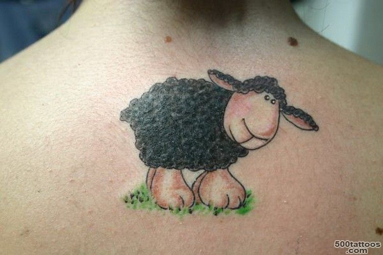 Cute girly colorful sheep tattoo on hand   Tattooimages.biz_18