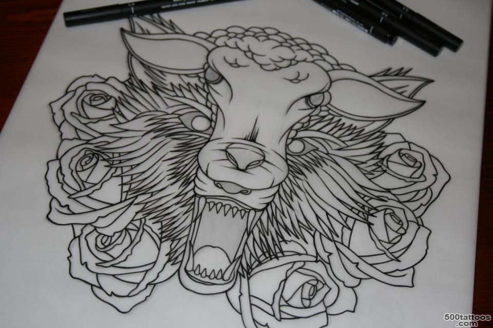 I need a Traditional Sheep reference image for a tattoo.   Mintees_37