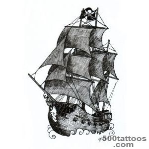 9+ Pirate Ship Tattoos Designs_50