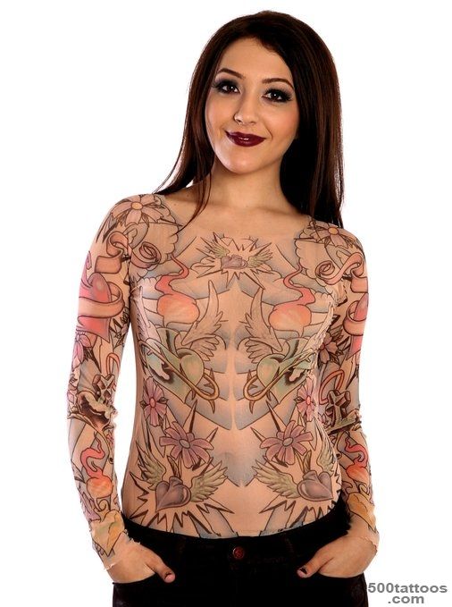 Buy Wild Rose Tattoo Shirts Womens All Over Mesh Tattoo Shirt in ..._24