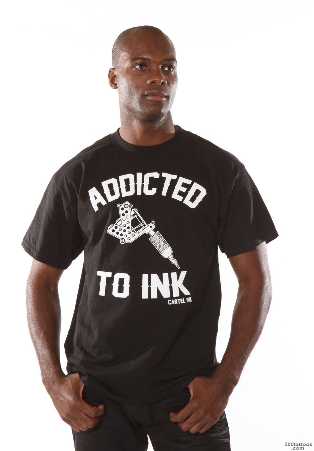 Cartel Ink Mens Addicted To Ink Tattoo Shirt Tattoo Gun Shirt_34