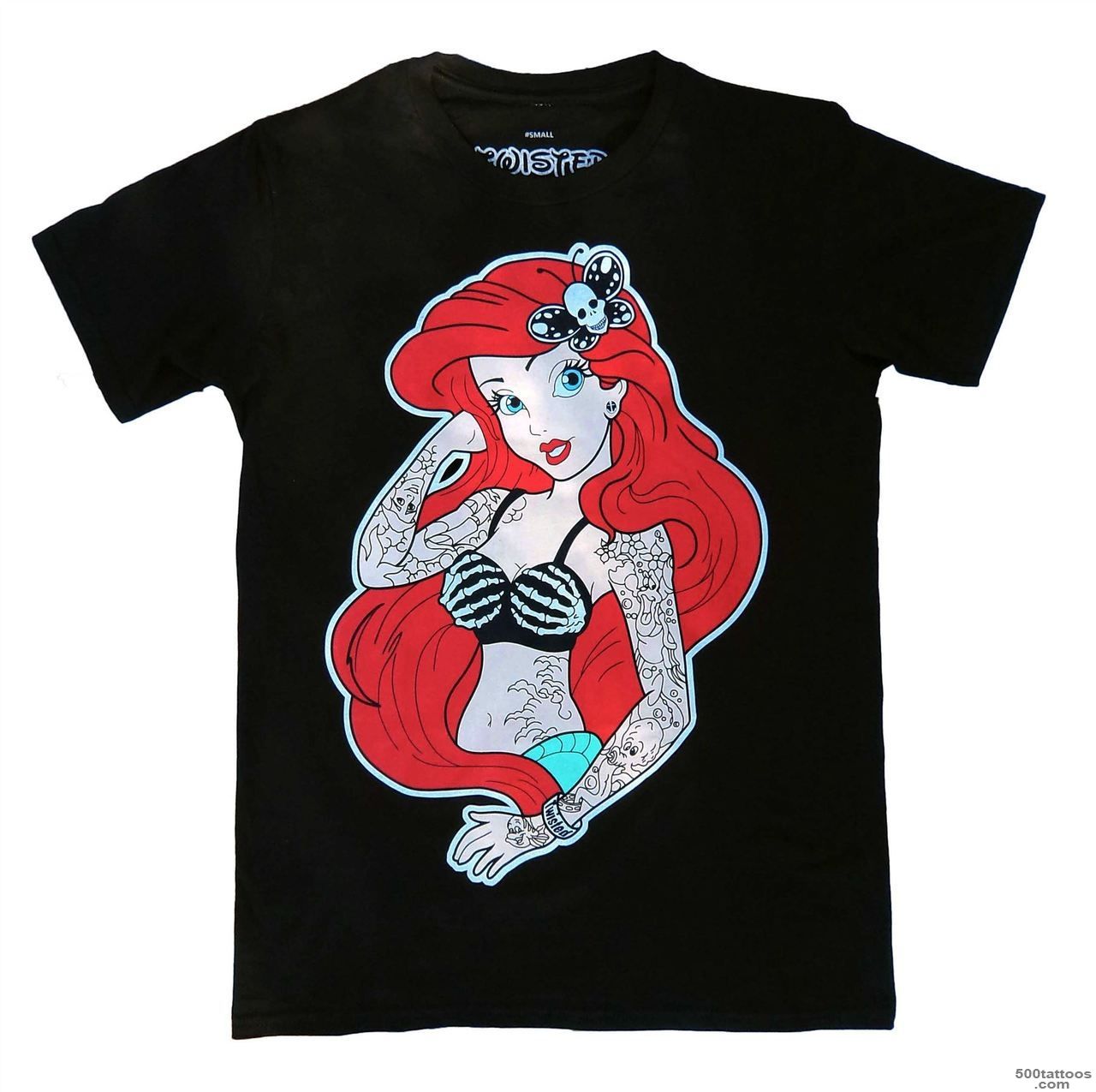 Twisted Ariel Little Mermaid Tattoo T Shirt   Twisted Apparel_12
