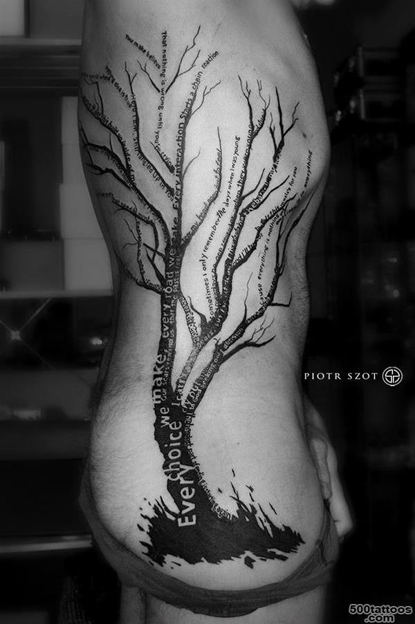 Tree side piece with quotes  Best tattoo ideas amp designs_45