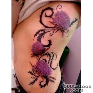 3D Scottish Thistle side tattoo  Best Tattoo Ideas Gallery_18