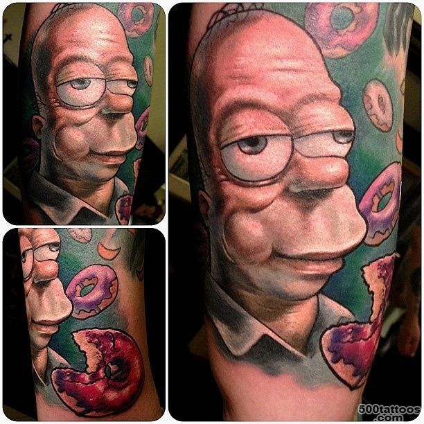 Awesome portrait of Homer from the Simpsons by Nick Morte #tattoos ..._17