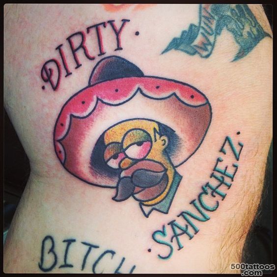 Dirty Sanchez  homer simpson tattoo  Cole Strem  Tattoos ..._15