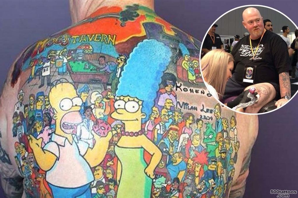 Simpsons mad grandfather tattoos back with EVERY character from ..._30