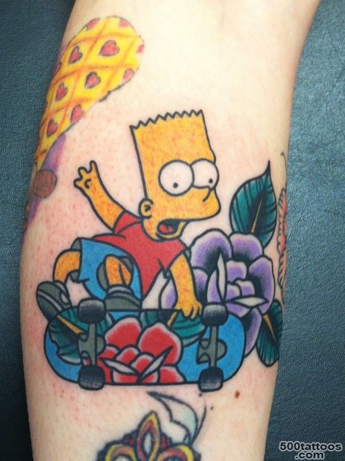 Tattoos By Drew Cottom  Here is a skateboarding Bart Simpson ..._7