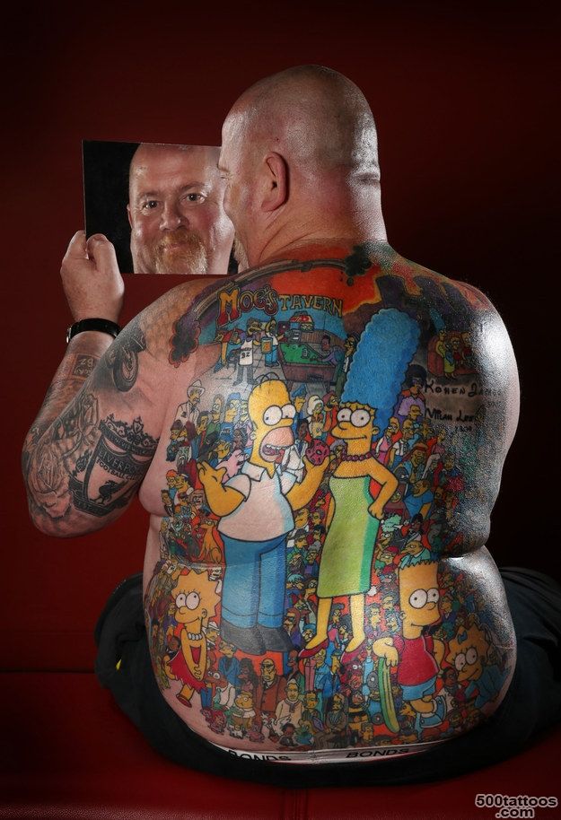 This Guy Has A Huge Tattoo With Over 200 Simpsons Characters On ..._42