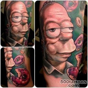Awesome portrait of Homer from the Simpsons by Nick Morte #tattoos _17