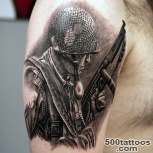100 Military Tattoos For Men   Memorial War Solider Designs_2