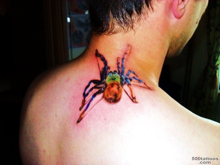 Yellow spider tattoo on arm   Tattooimages.biz_43