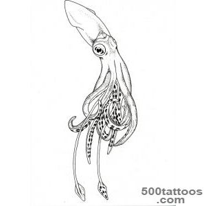 30+ Black And White Squid Tattoos_44