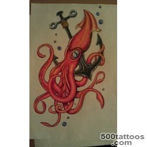 Outline Squid Ship Tattoo Flash_10
